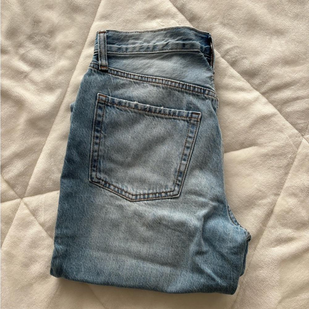 Navy Washed Boyfriend Ripped Jeans - Picture 2 of 3